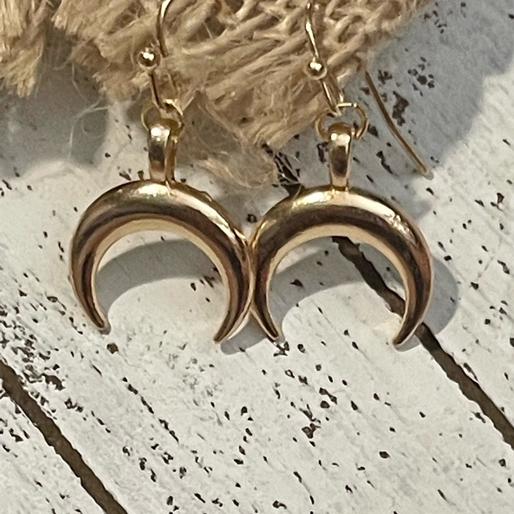 Gold Crescent Moon Earrings